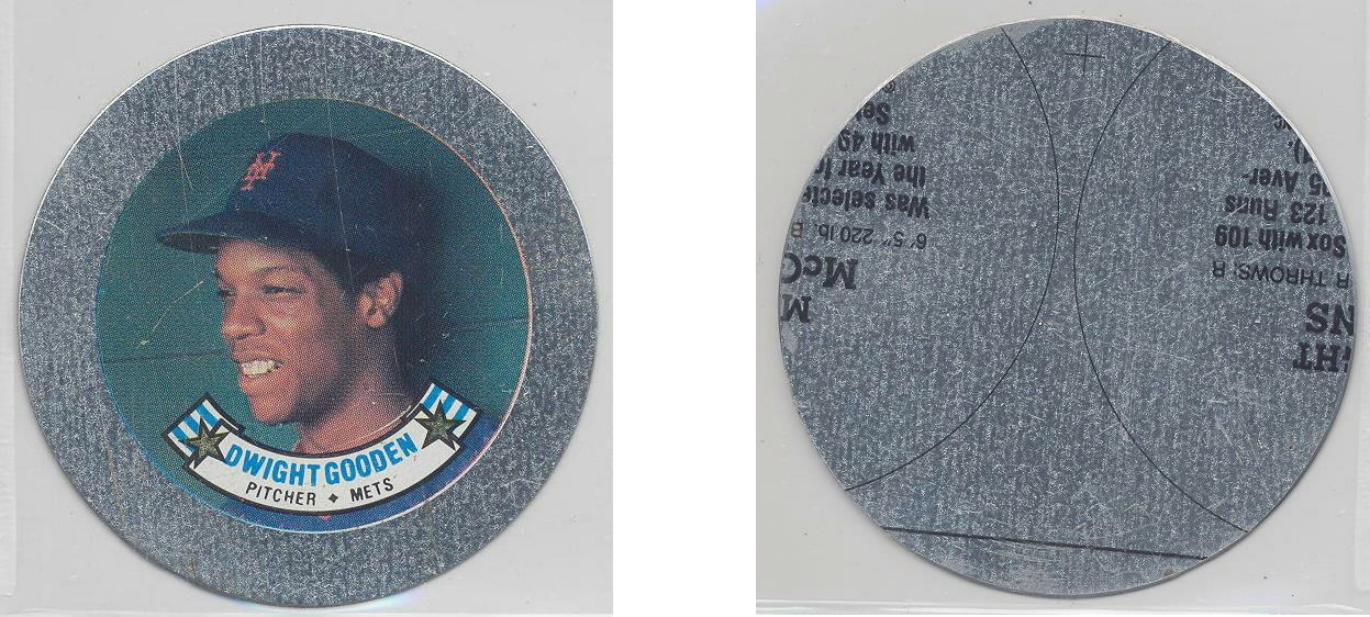 1988 Topps Baseball Coins Metal Proof Discs 042 Dwight Gooden